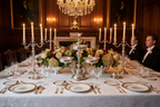 Grand surtout de table putto en placage d'argent