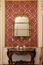 Miroir à étages de style Louis XVI — Blanc crème et dorures 1850