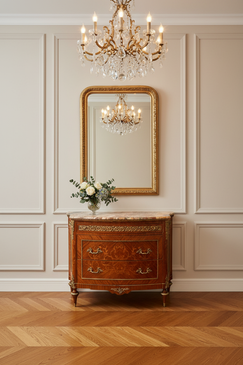 Commode de style Louis XV en acajou