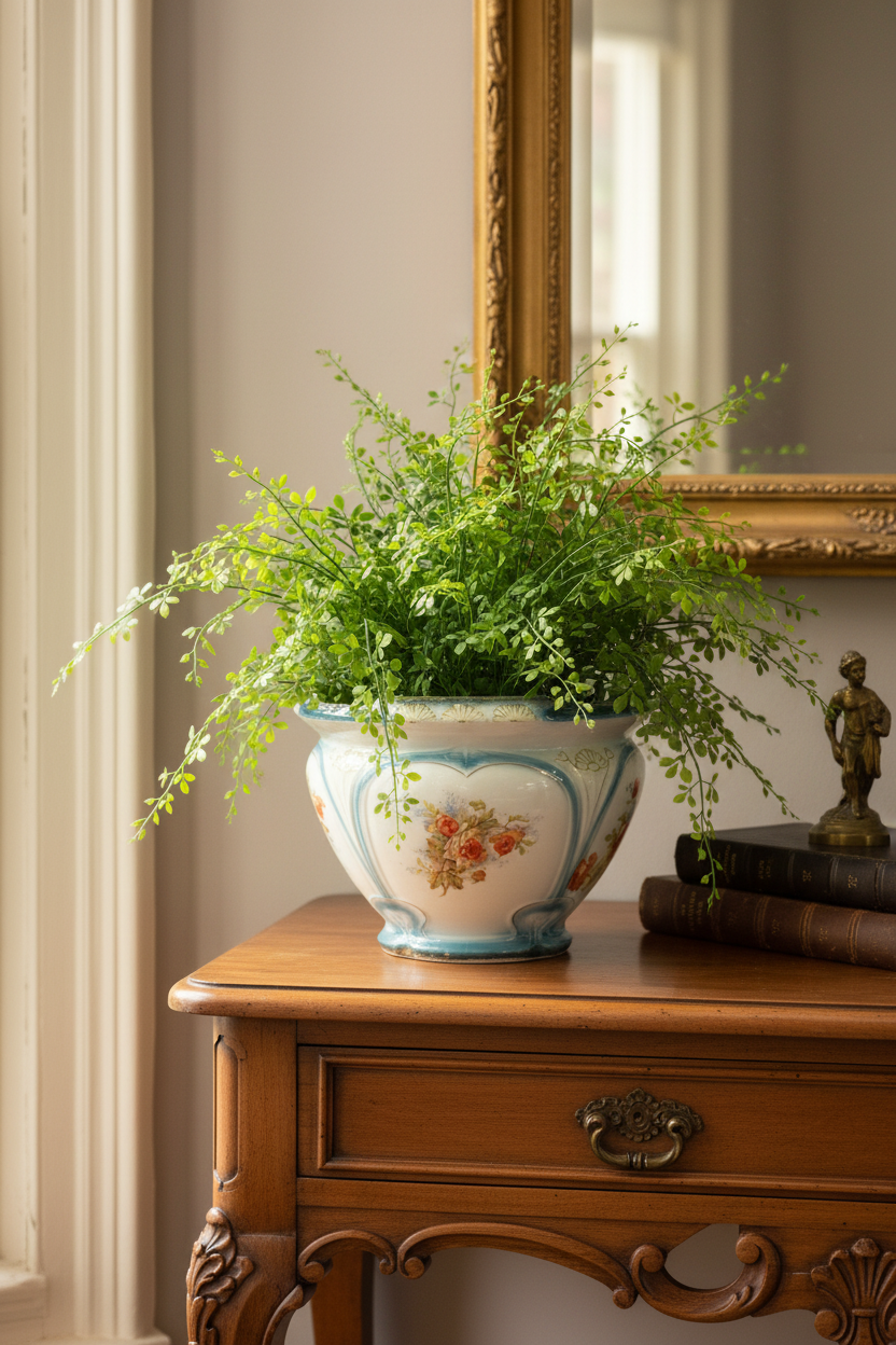 Porcelain planter flowers