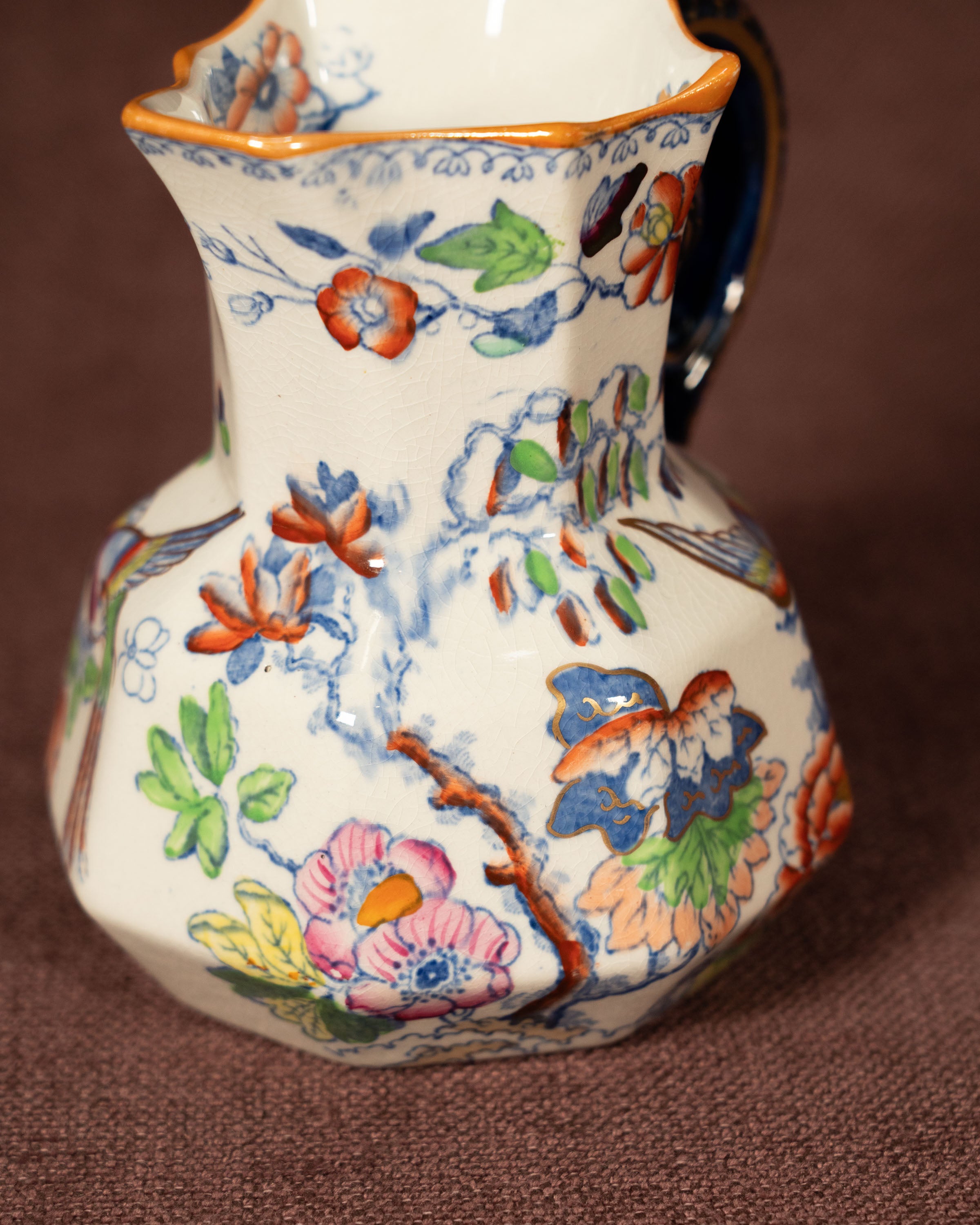 Pichet floral Mason's - Porcelaine anglaise Ironstone