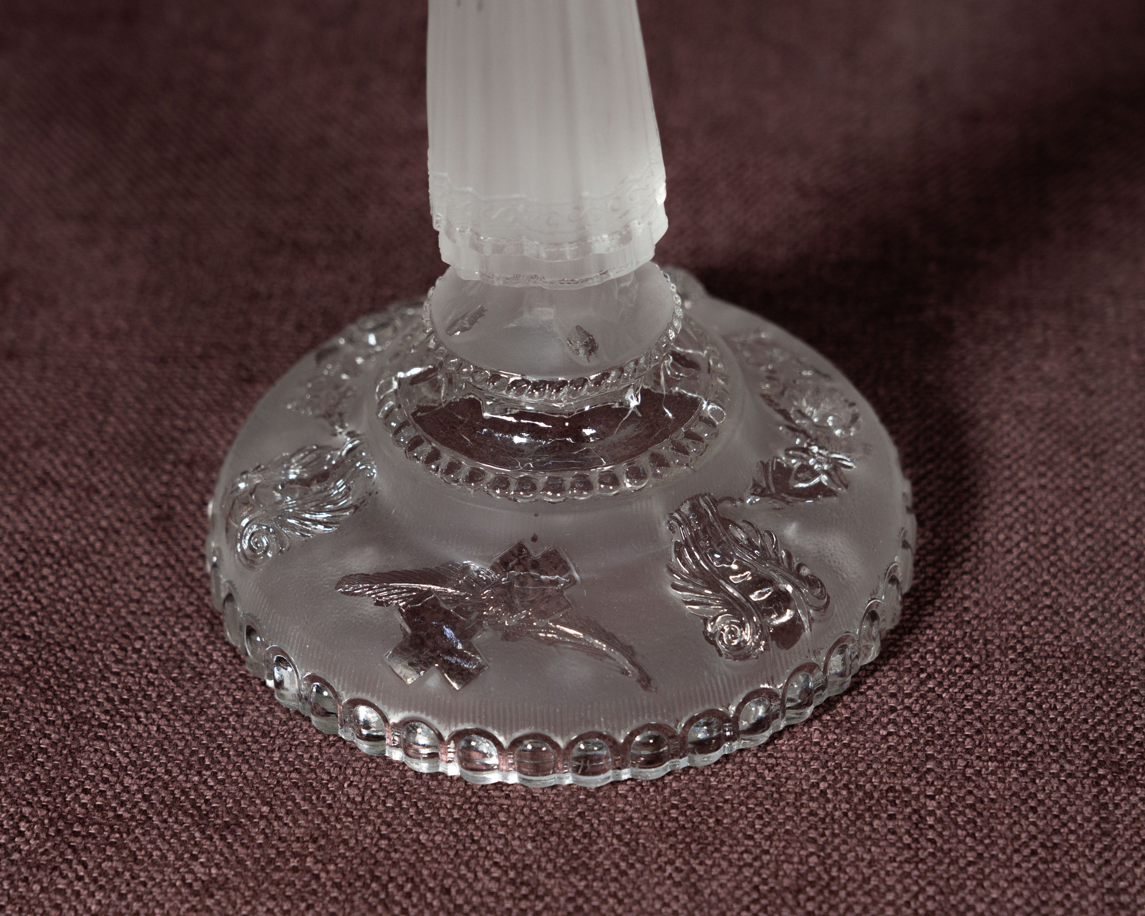 Chandelier en verre  givré