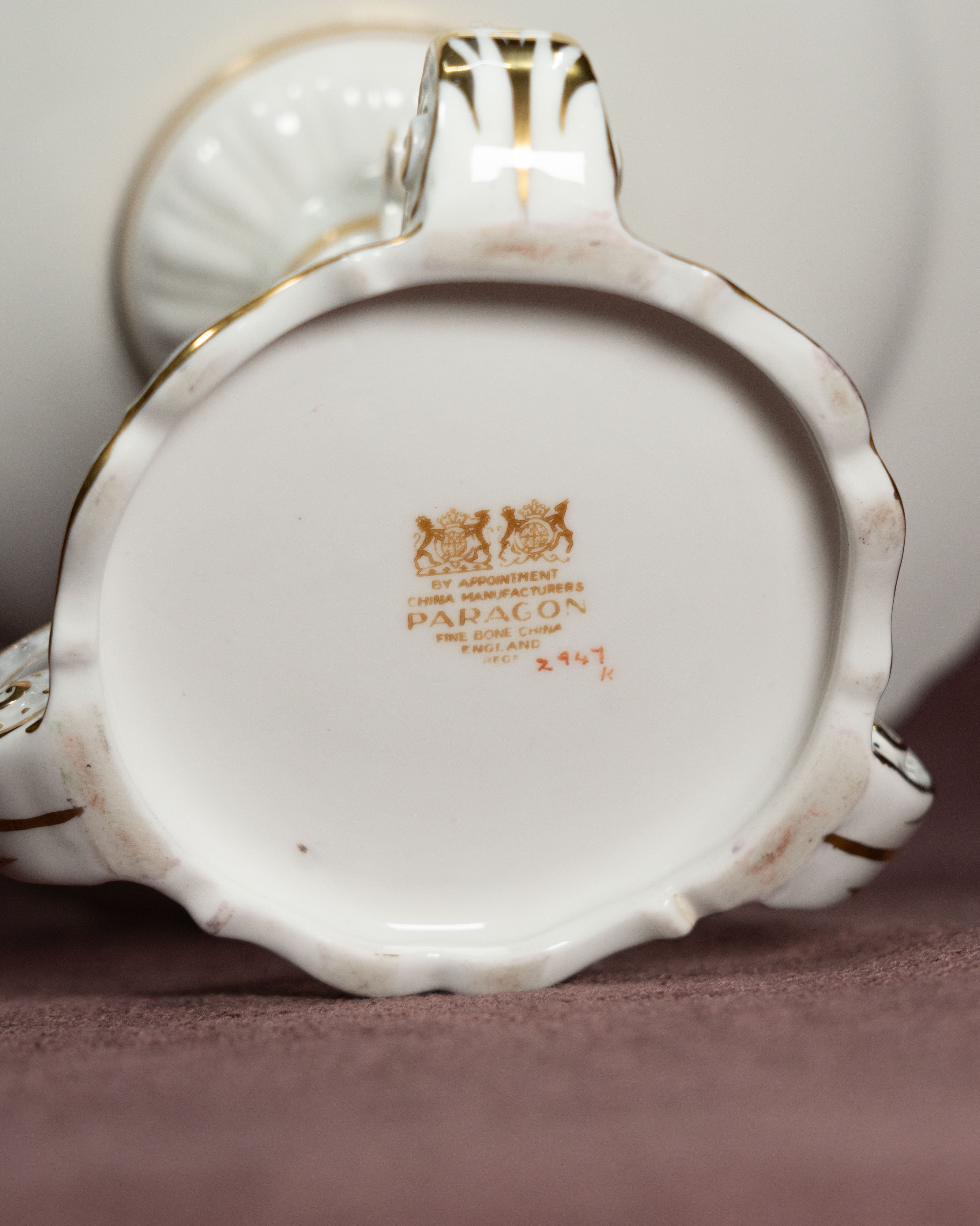 Paragon Fine Bone China Cake Stand — Frederick D. Hall, Double Warrant, 1939–1949