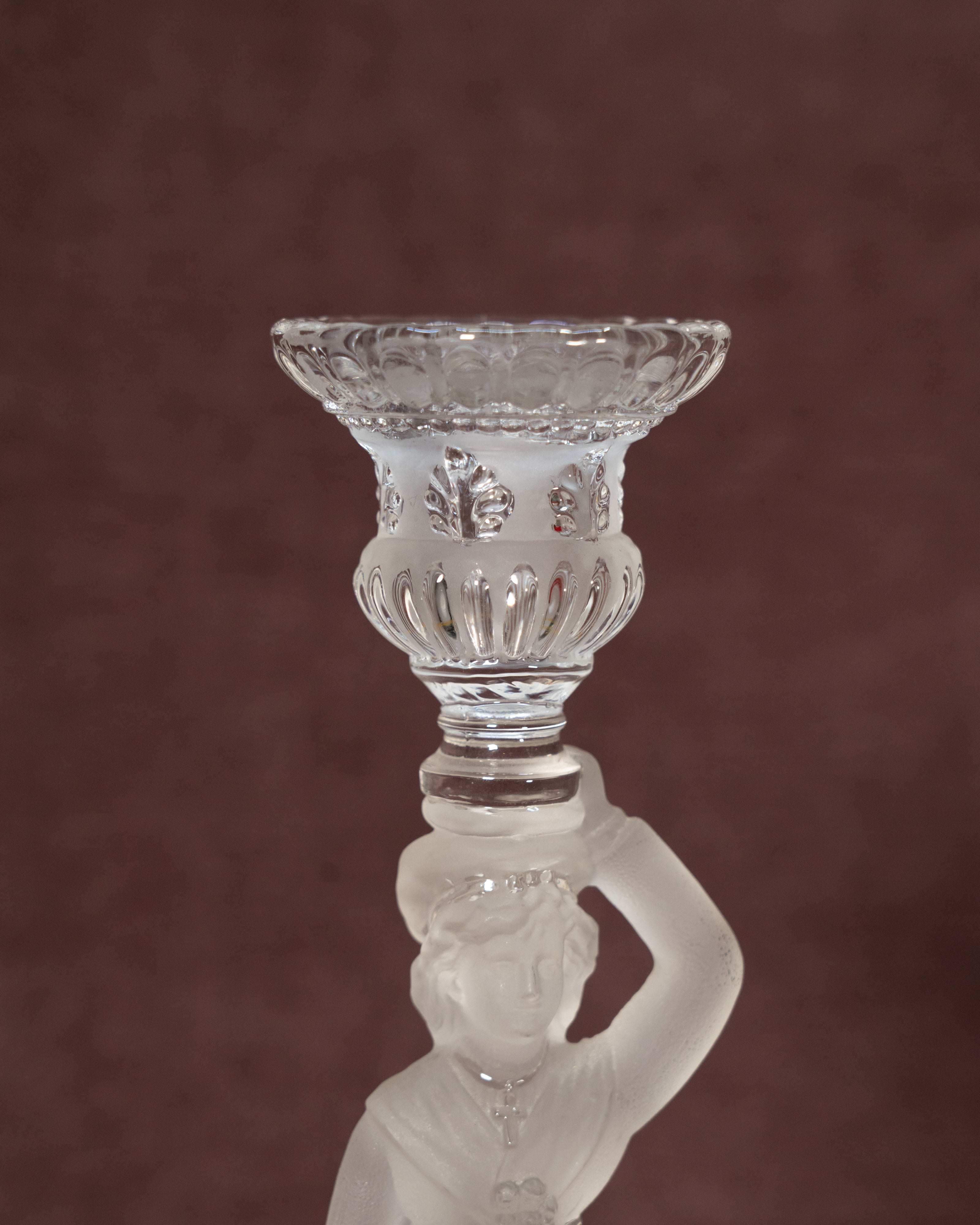 Chandelier en verre  givré