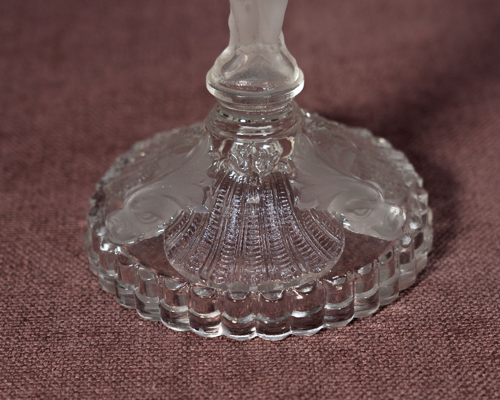 Frosted glass Musketeer candlestick - Cristallerie de Portieux
