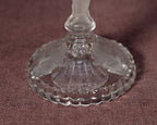 Frosted glass Musketeer candlestick - Cristallerie de Portieux
