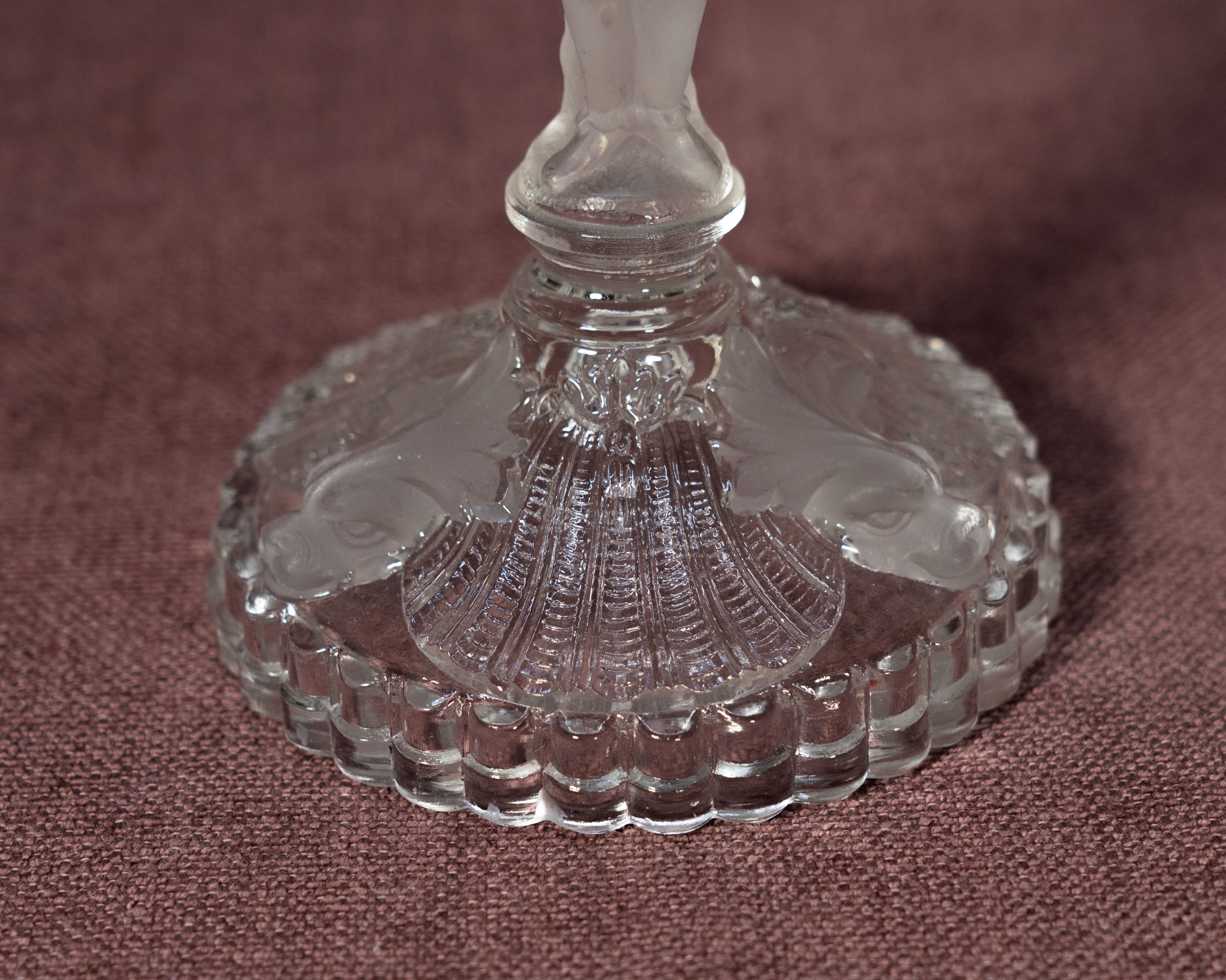 Bougeoir Mousquetaire en verre givré - Cristallerie de Portieux