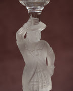 Frosted glass Musketeer candlestick - Cristallerie de Portieux