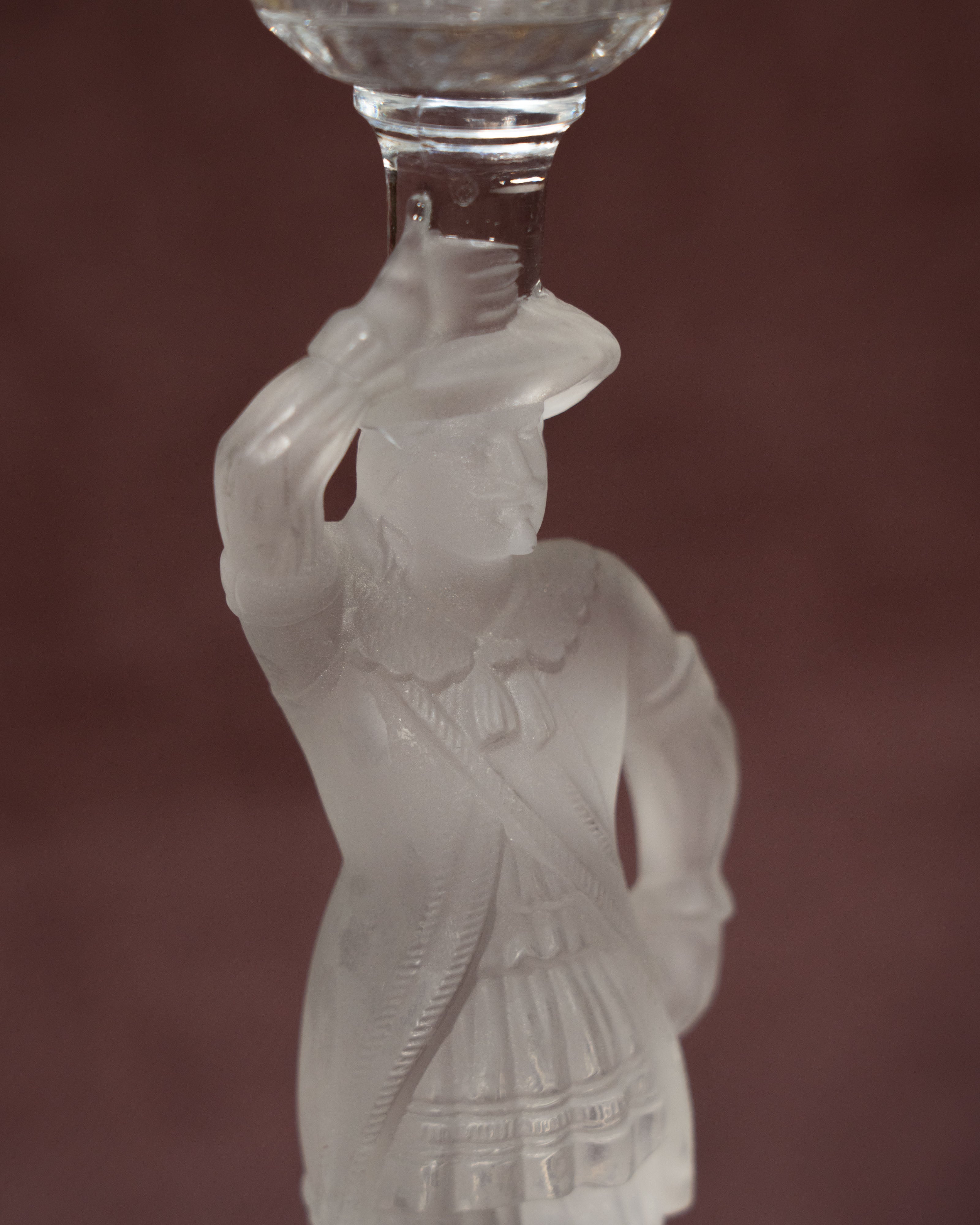 Bougeoir Mousquetaire en verre givré - Cristallerie de Portieux
