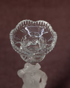 Frosted glass Musketeer candlestick - Cristallerie de Portieux