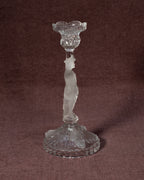 Frosted glass Musketeer candlestick - Cristallerie de Portieux