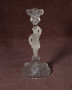 Frosted glass Musketeer candlestick - Cristallerie de Portieux