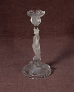 Frosted glass Musketeer candlestick - Cristallerie de Portieux
