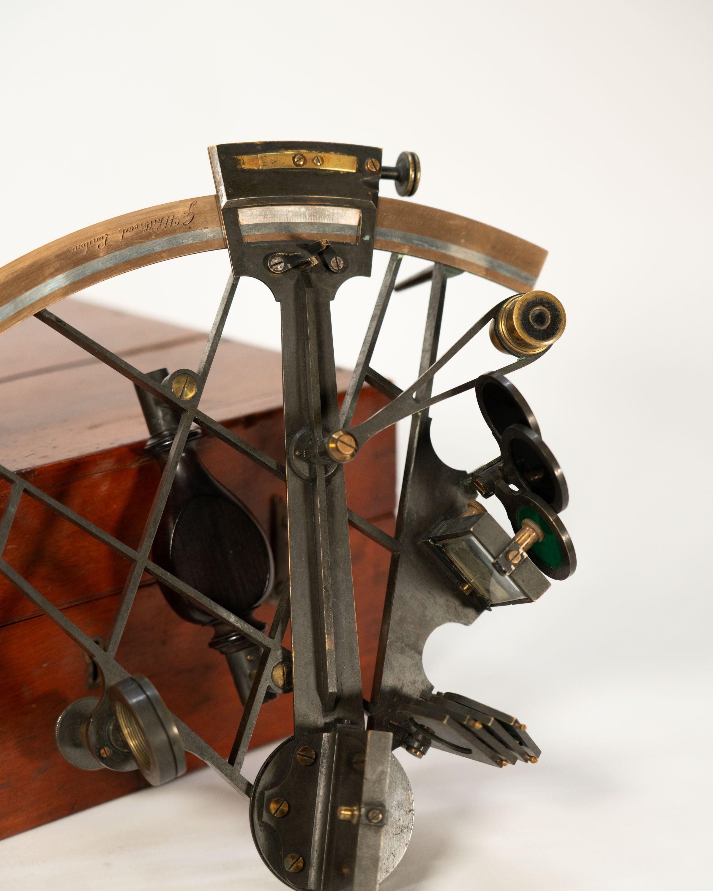 Sextant de navigation George Whitbread — Londres, vers 1850, coffret acajou complet