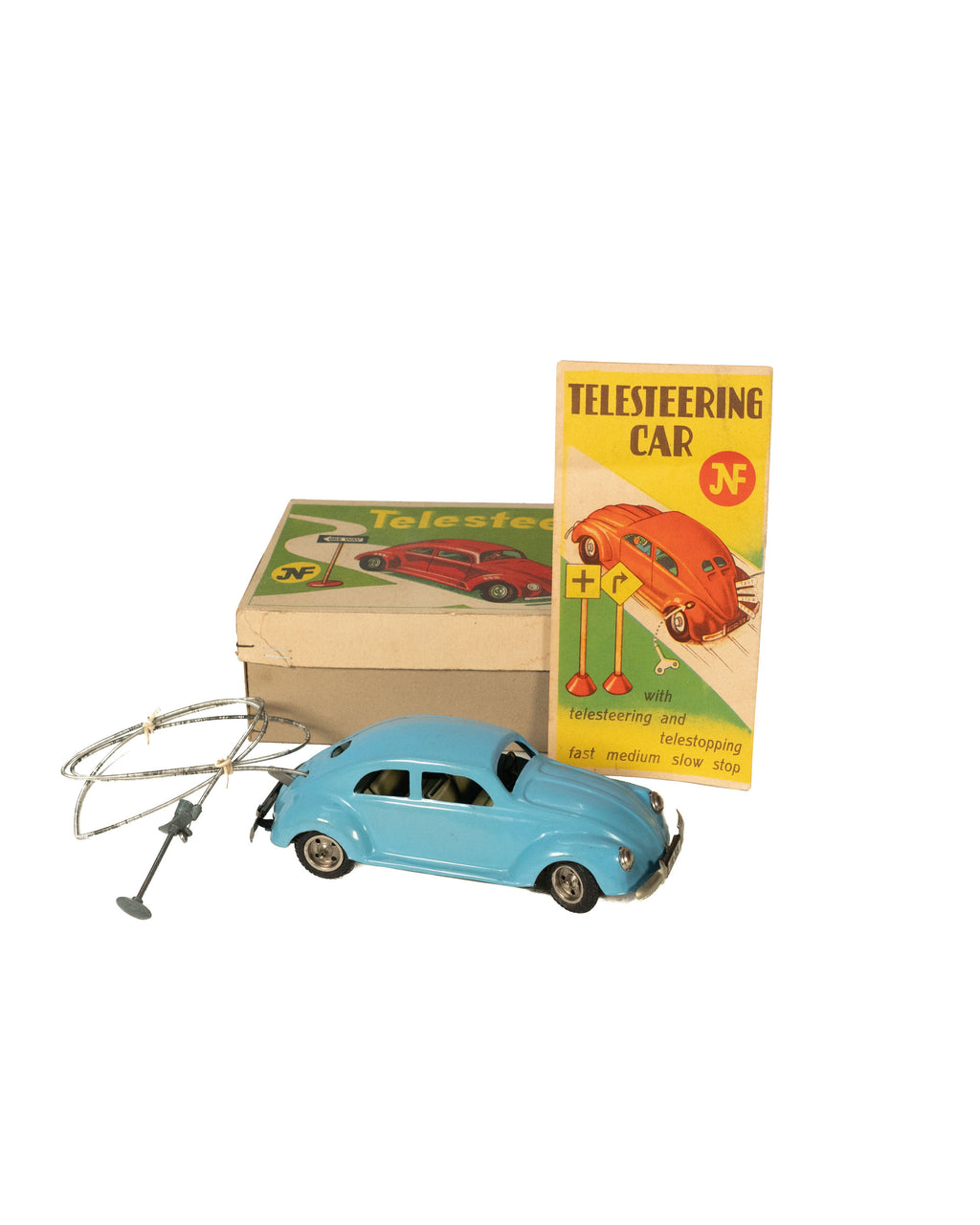JNF Neuhierl Volkswagen Beetle toy — Occupied Germany, with original box