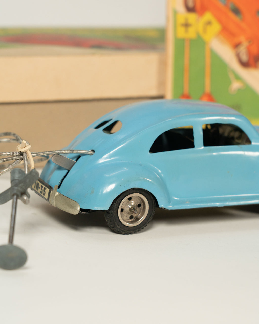 JNF Neuhierl Volkswagen Beetle toy — Occupied Germany, with original box