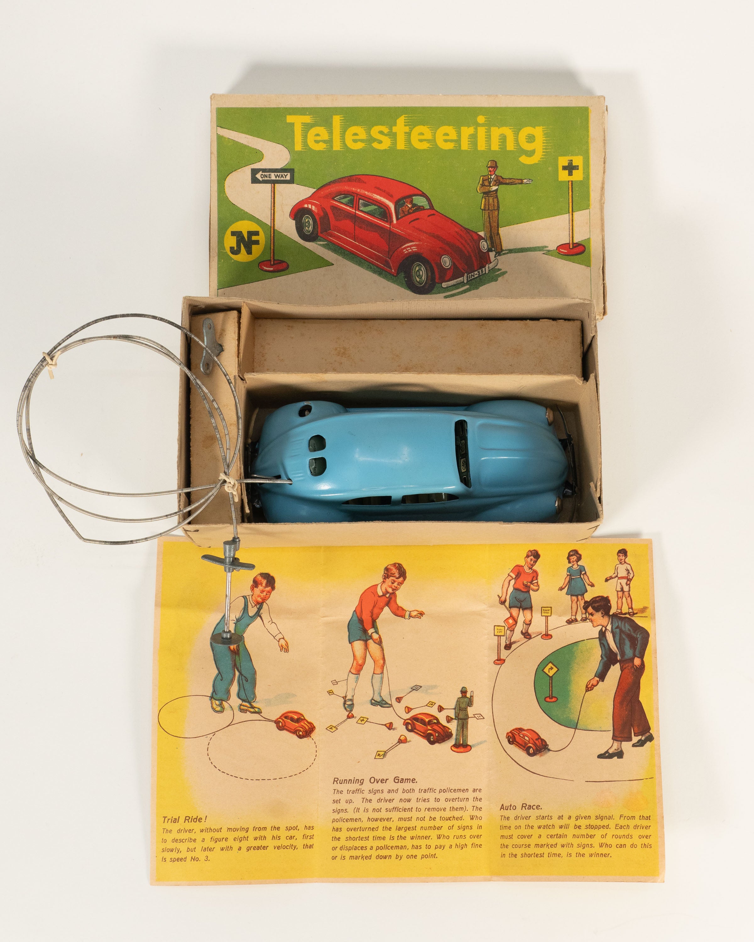 JNF Neuhierl Volkswagen Beetle toy — Occupied Germany, with original box