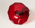 Paire de chandeliers en verre rubis