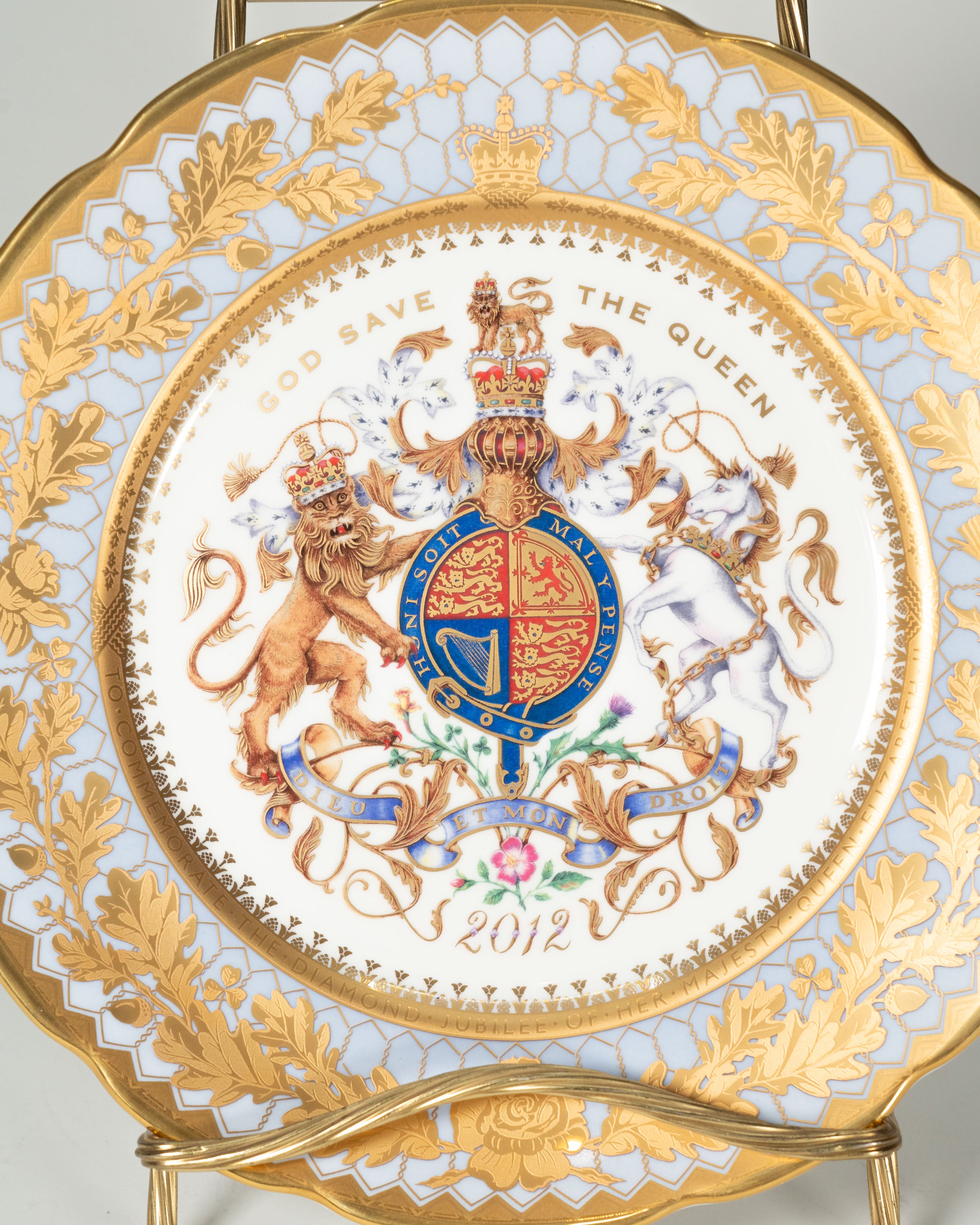 Assiette commémorative Diamond Jubilee — Reine Élizabeth II, 60 ans de règne, 2012