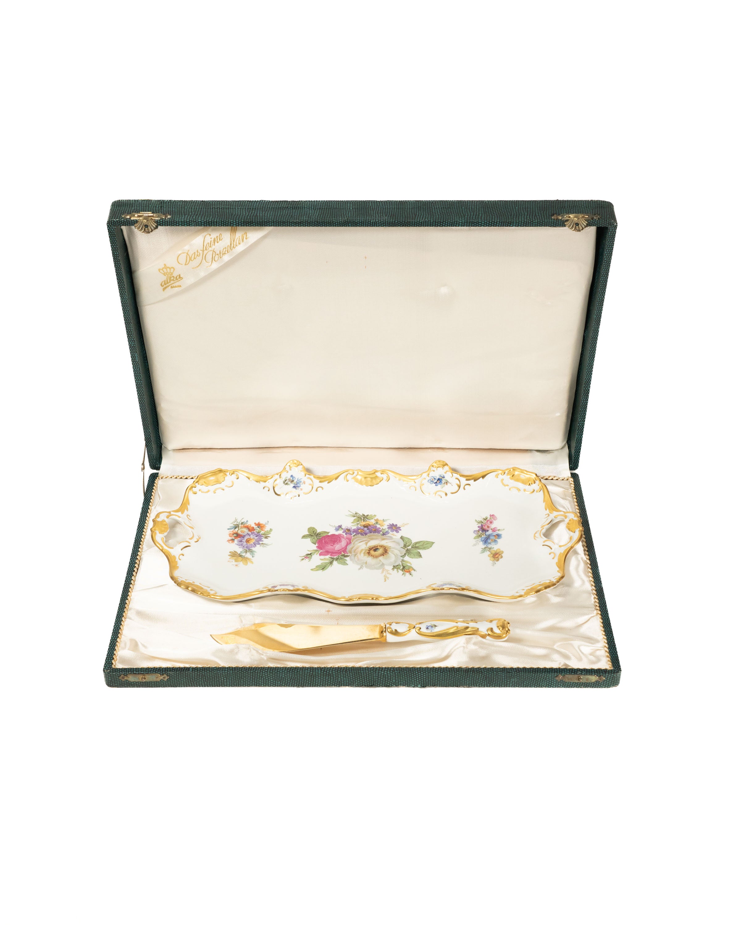 Service à gâteau Alka Kunst Bavaria — Porcelaine, Allemagne vers 1960