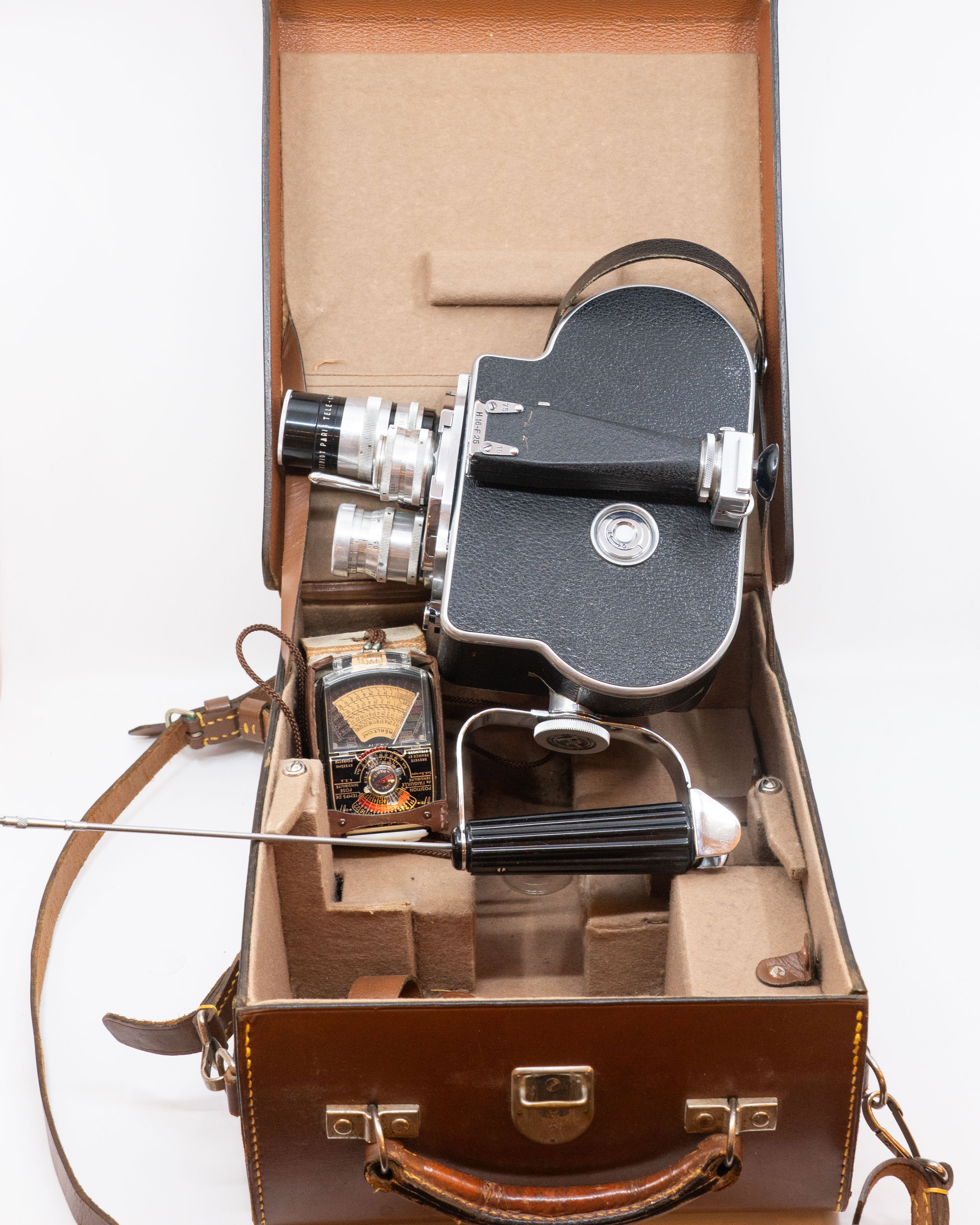 Caméra ciné Paillard Bolex H16 – 4 objectifs dont Angénieux 20–80mm, boîte d’origine