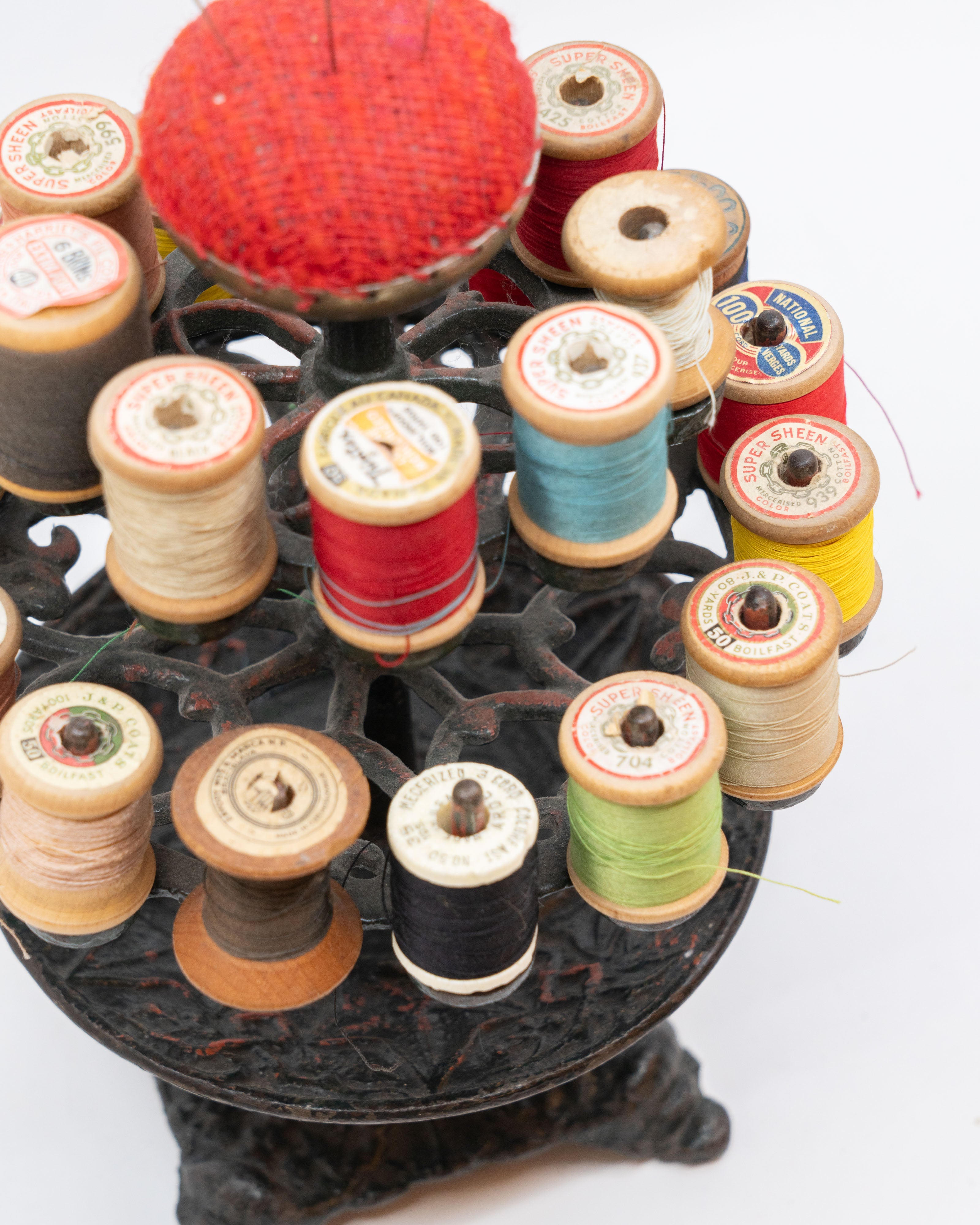 Porte-bobines victorien en fonte – États-Unis, C. 1890