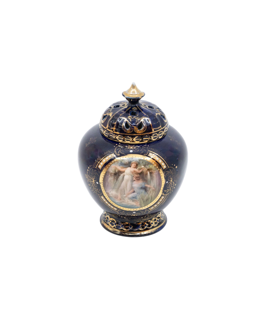 Small hand-painted Royal Vienna porcelain urn - Austria