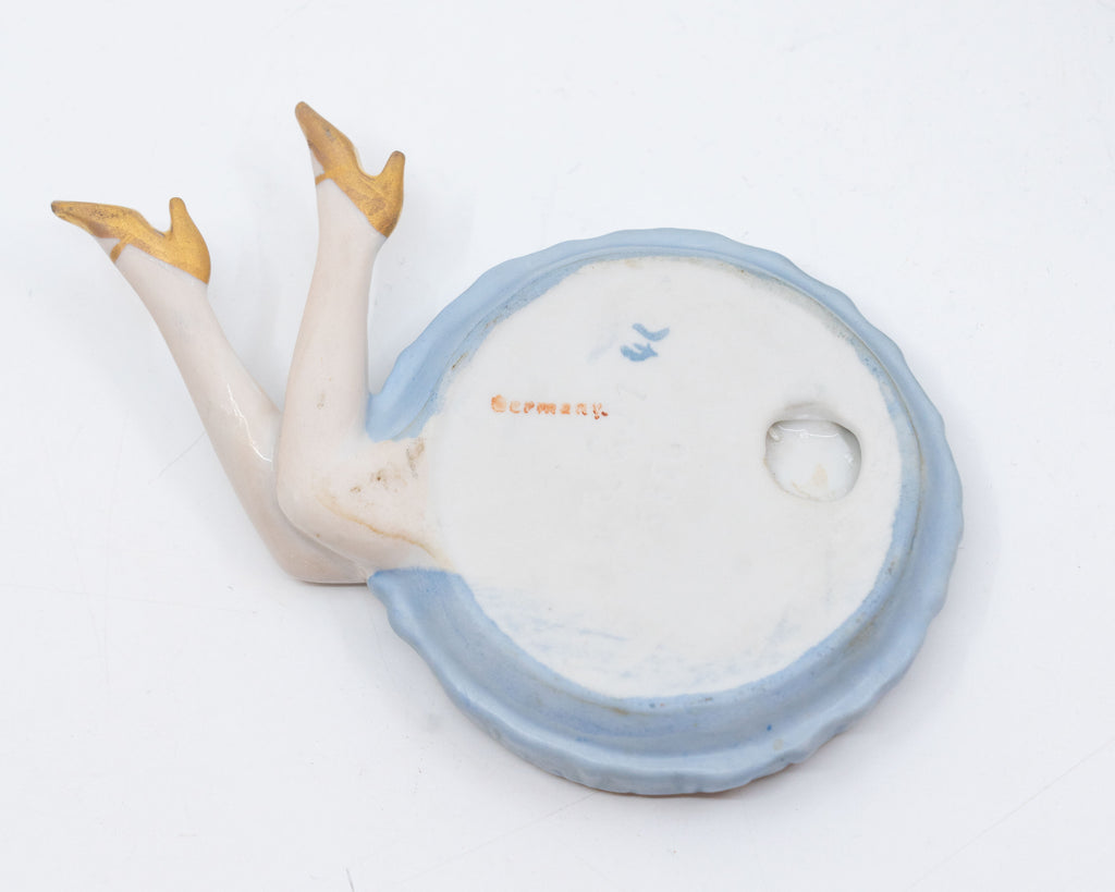 Poudrière Art Déco allemande en porcelaine peinte – C. 1910