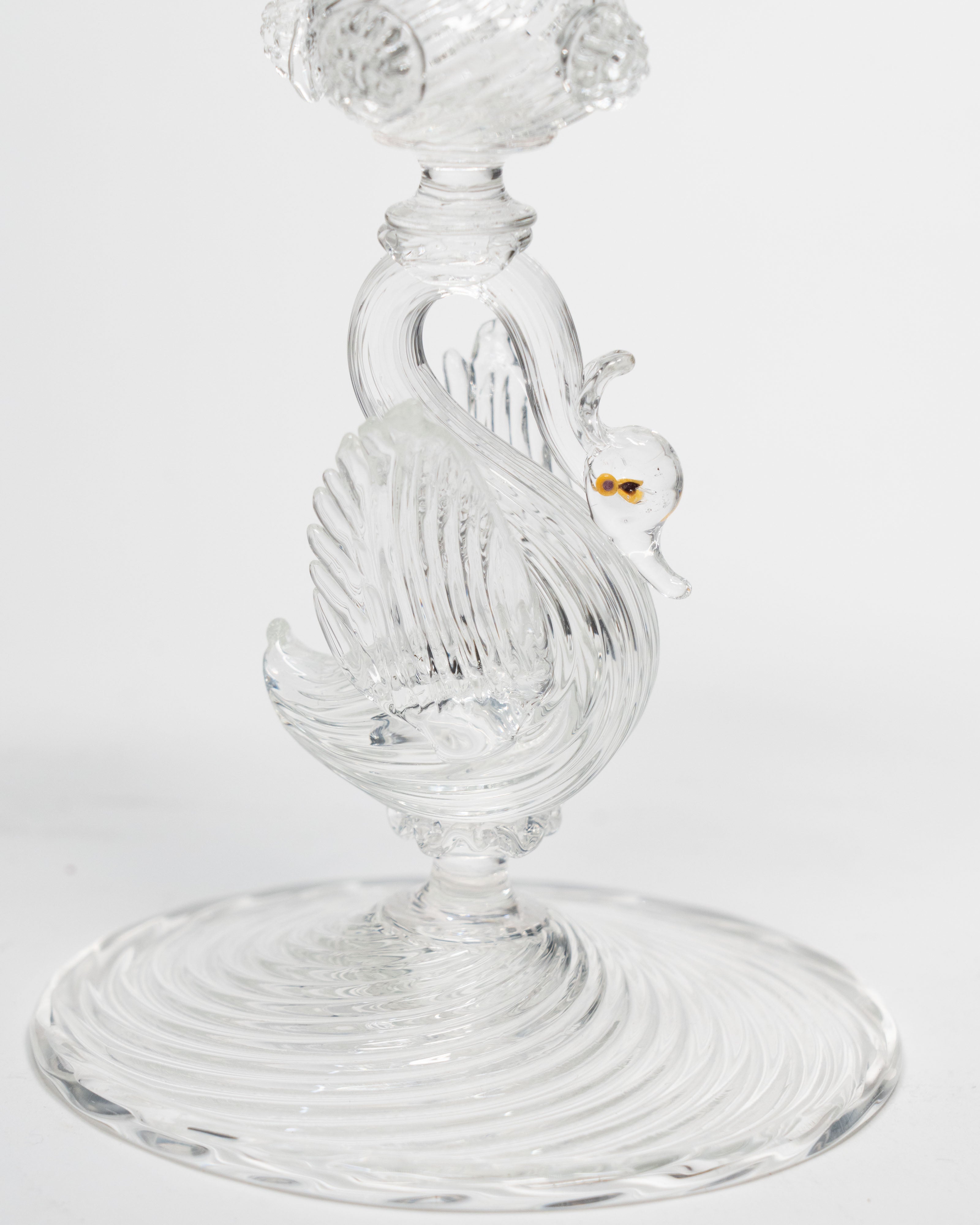 Chandelier cygne en verre soufflé de Murano – C. 1900