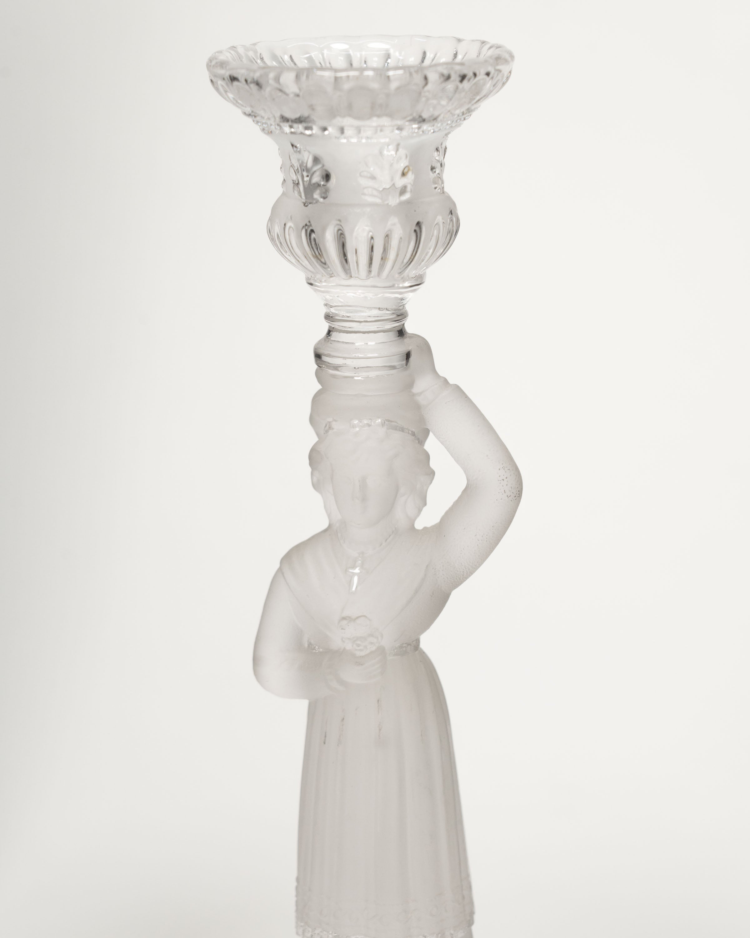 Chandelier en verre  givré