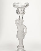 Frosted glass Musketeer candlestick - Cristallerie de Portieux