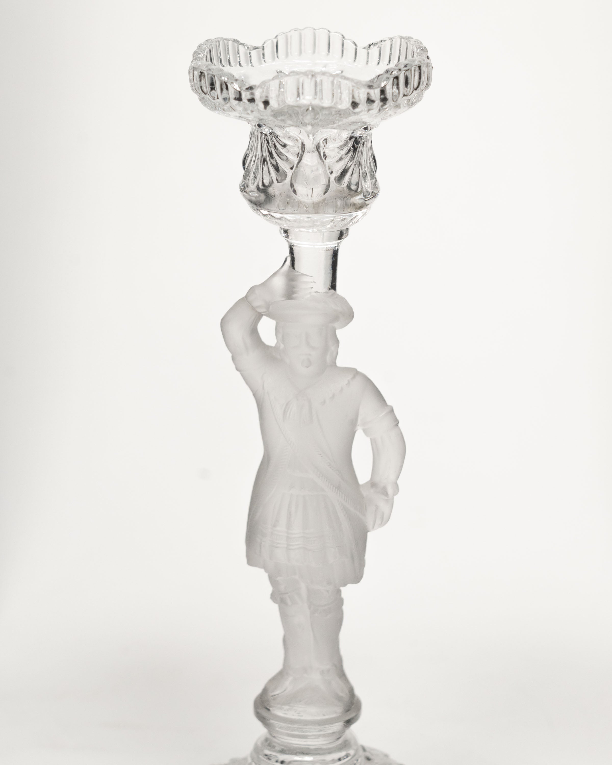 Bougeoir Mousquetaire en verre givré - Cristallerie de Portieux