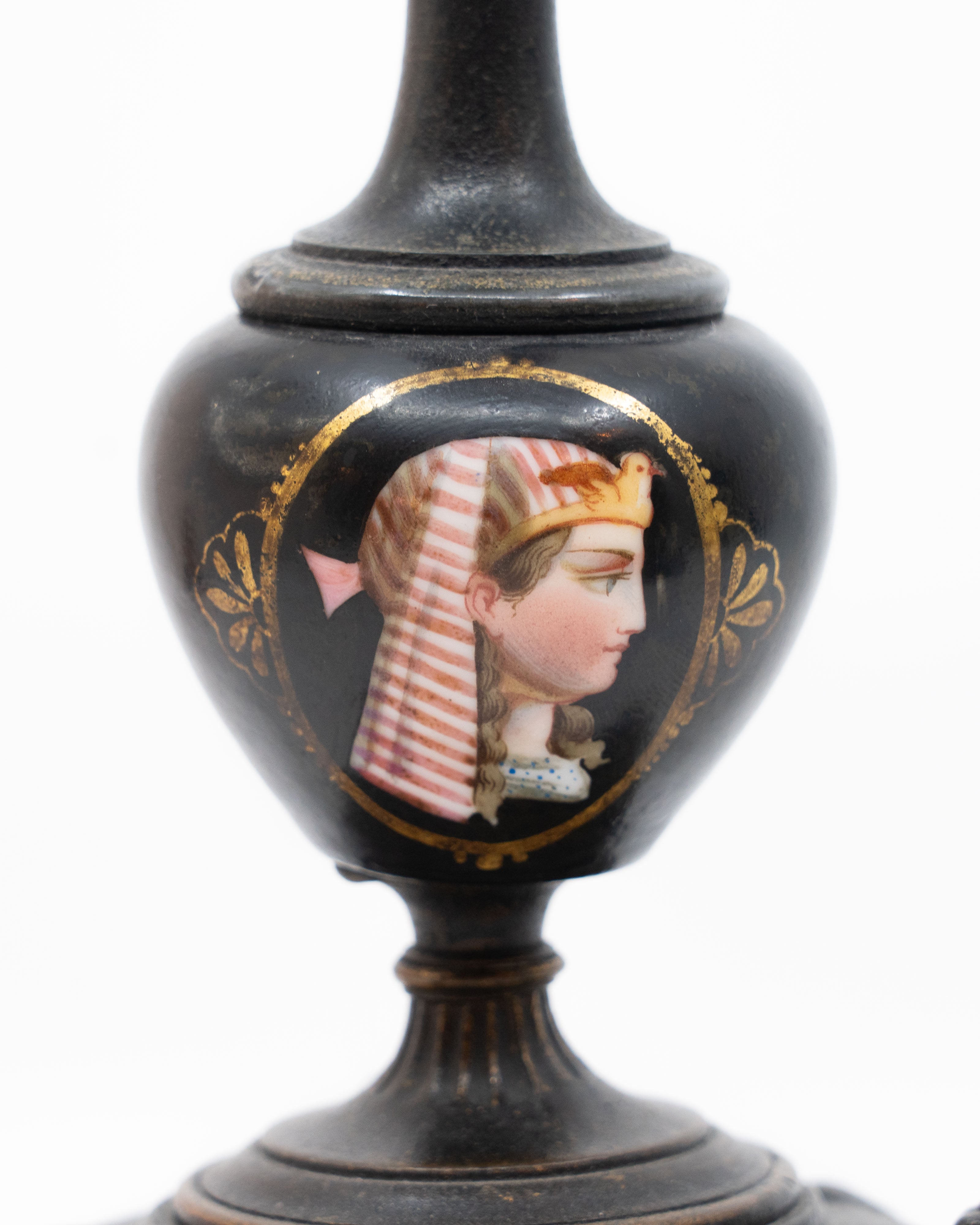 Pair of Egyptian-inspired candleholders by Adolphe Mougin