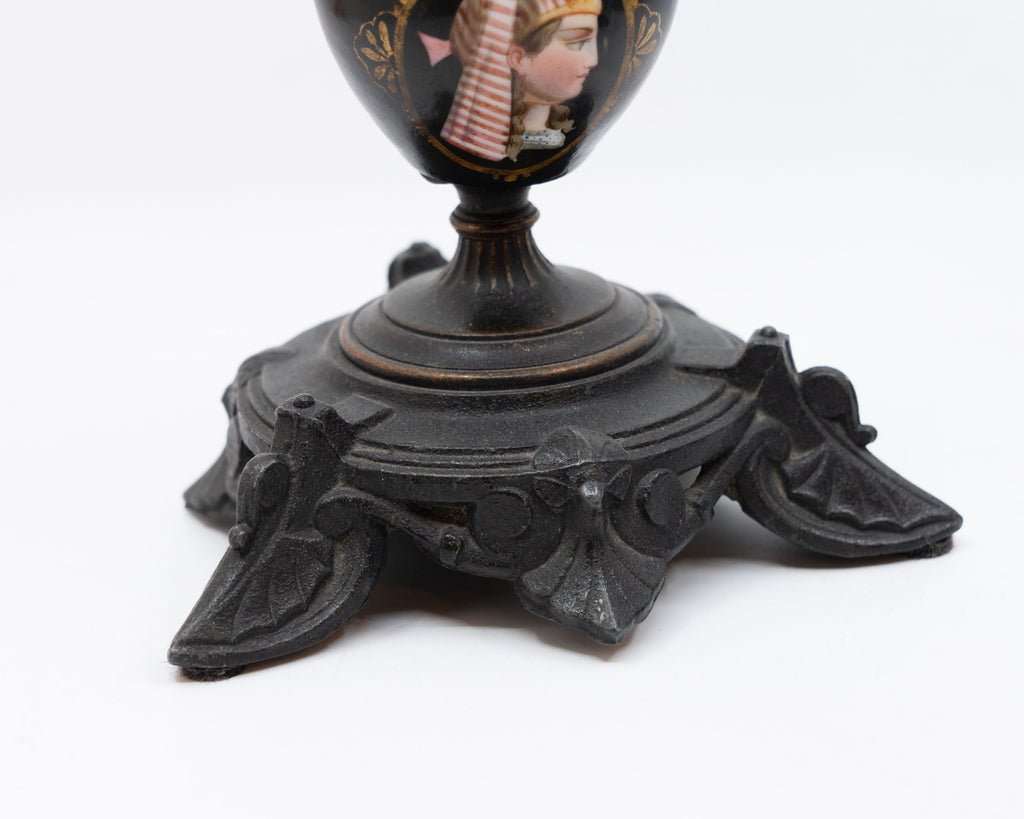 Pair of Egyptian-inspired candleholders by Adolphe Mougin