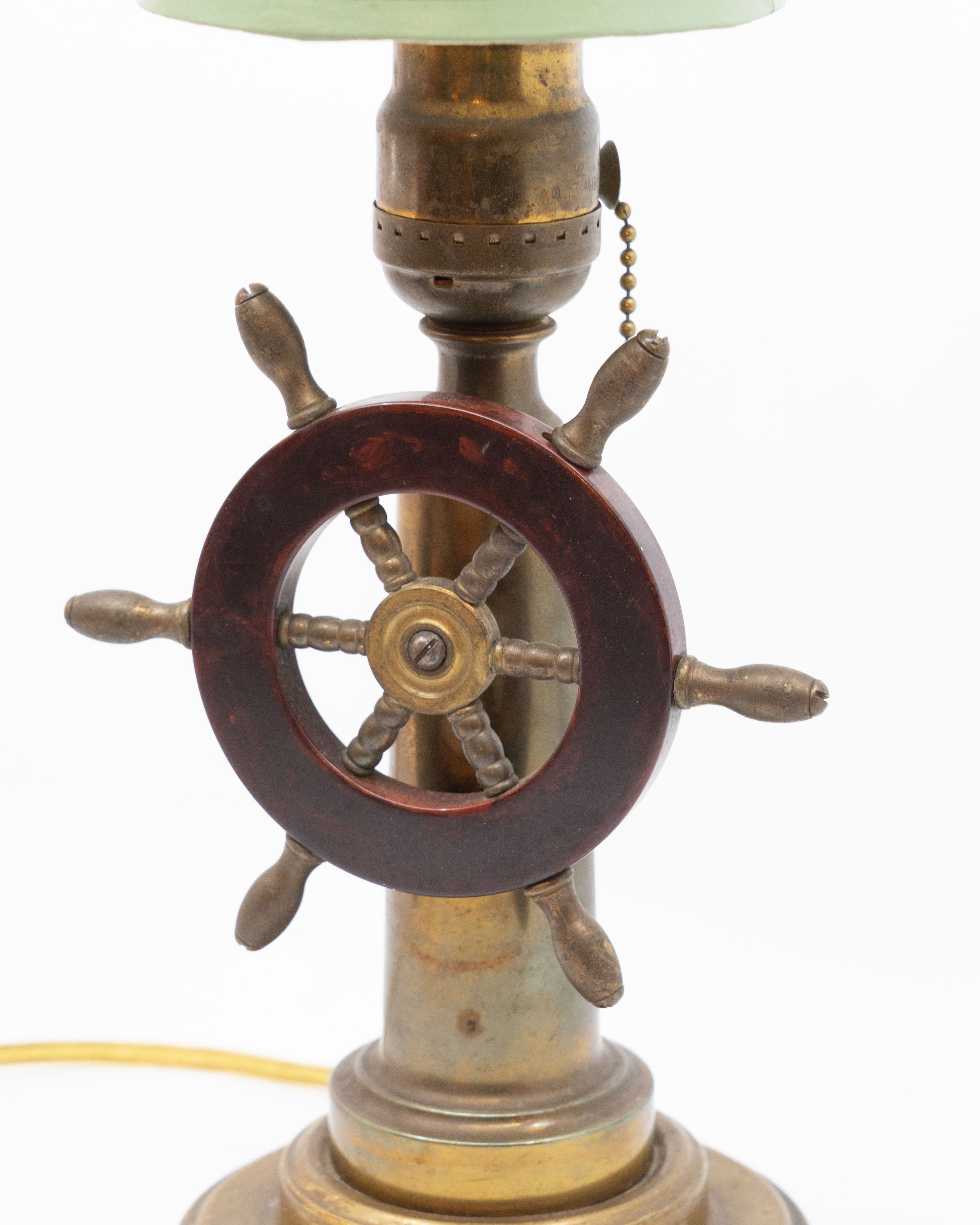 Naval table lamp - bronze and bakelite