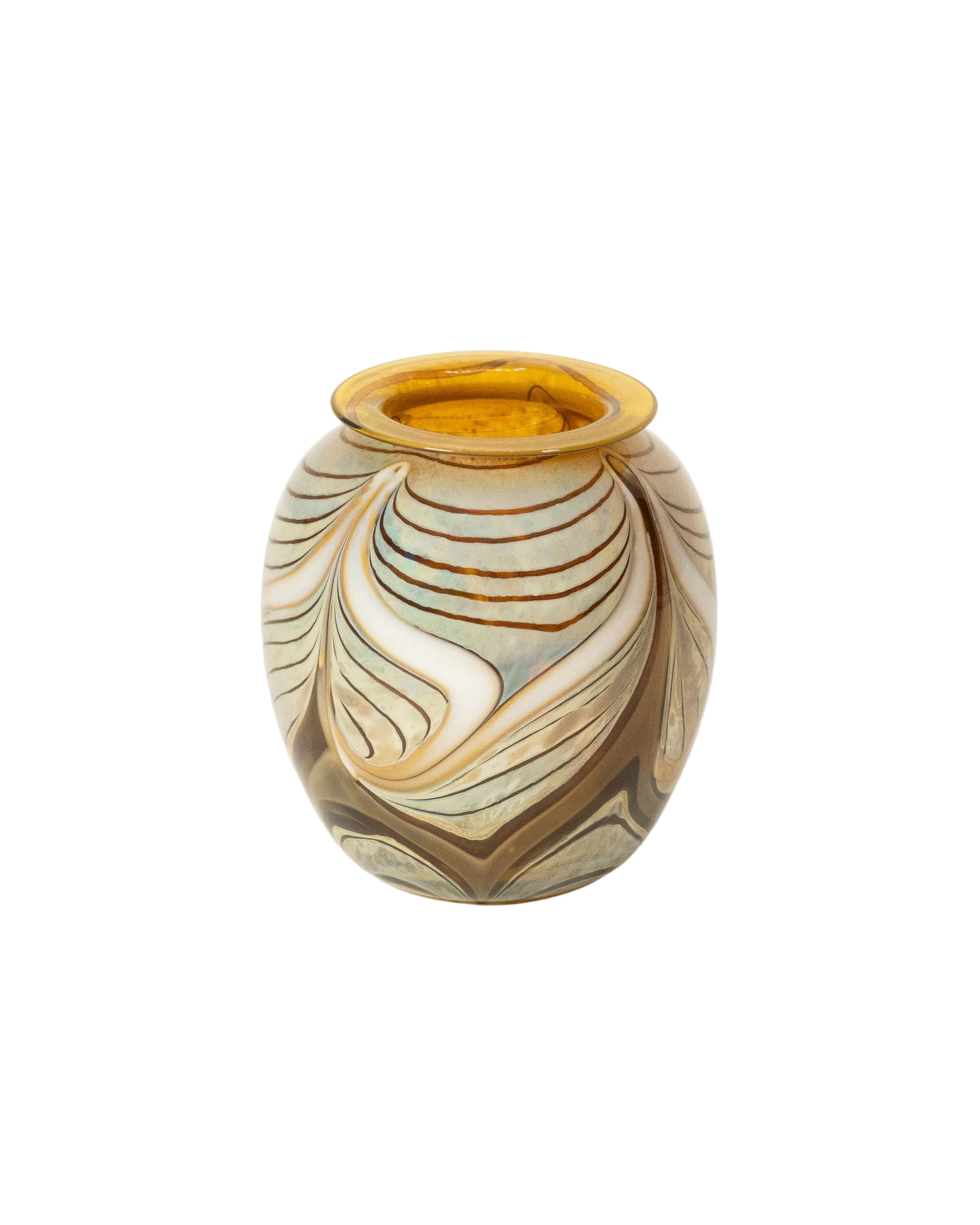 Peacock Feather Vase by Demaine Studio - 1978