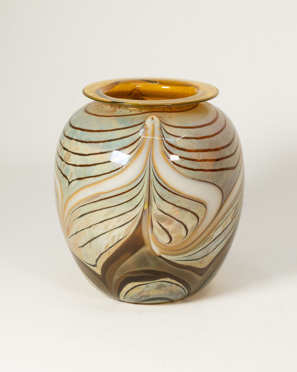 Peacock Feather Vase by Demaine Studio - 1978