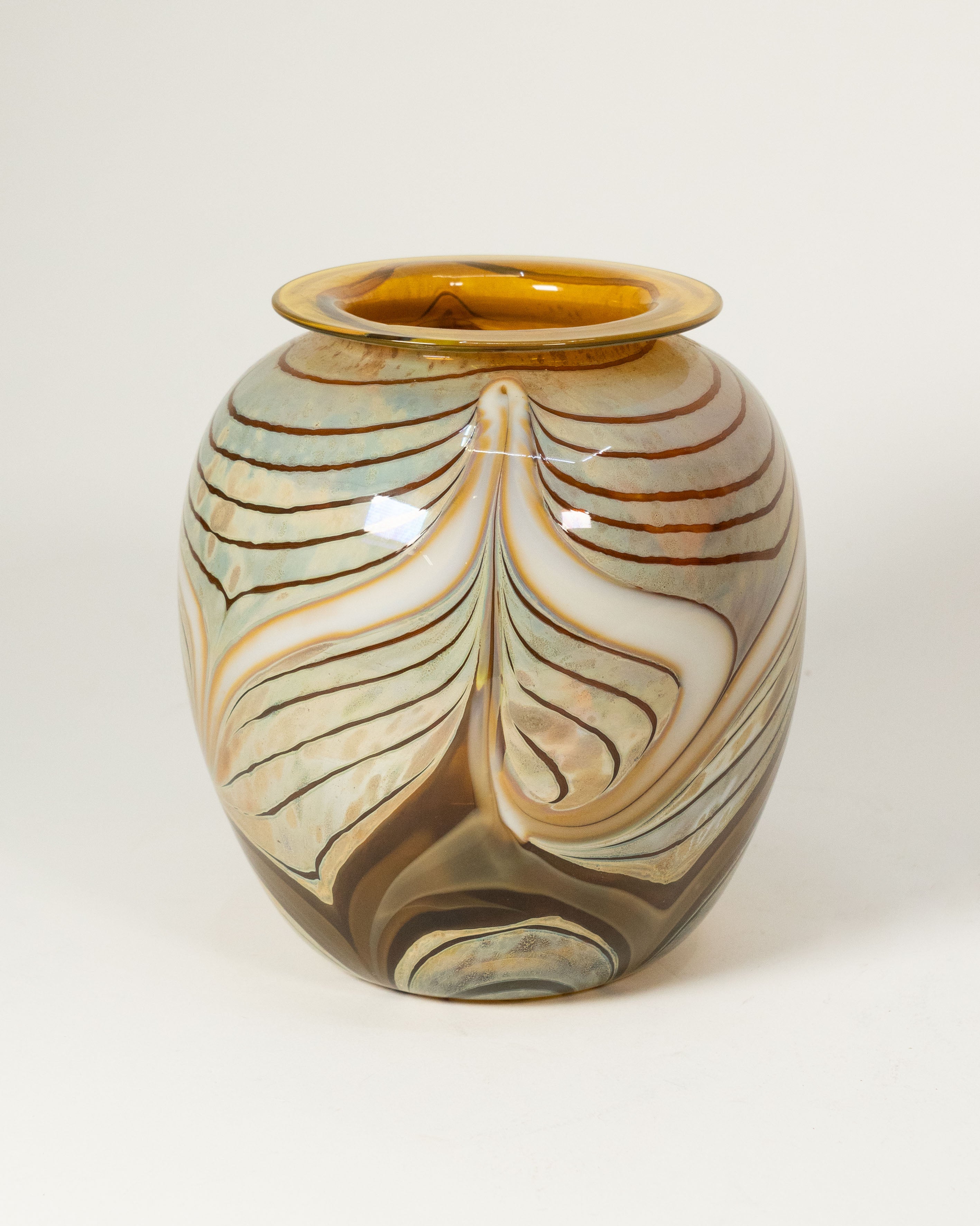 Peacock Feather Vase by Demaine Studio - 1978