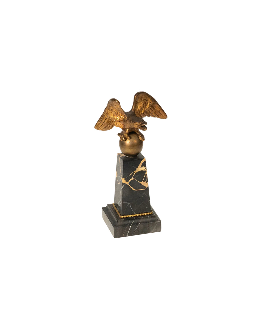 Gilt metal and marble watch stand, imperial eagle — France, 19th century