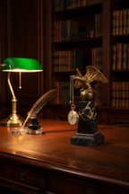 Gilt metal and marble watch stand, imperial eagle — France, 19th century