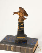 Gilt metal and marble watch stand, imperial eagle — France, 19th century