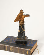 Gilt metal and marble watch stand, imperial eagle — France, 19th century