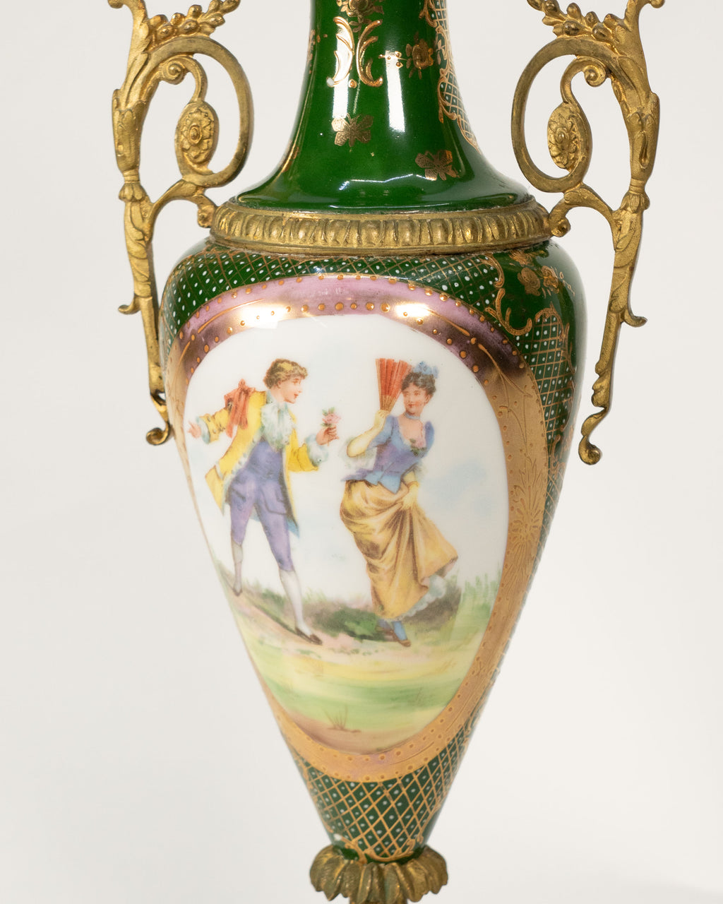 Decorative French porcelain and bronze vase