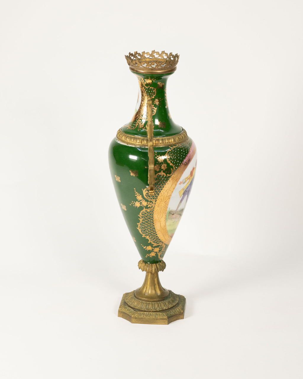 Decorative French porcelain and bronze vase