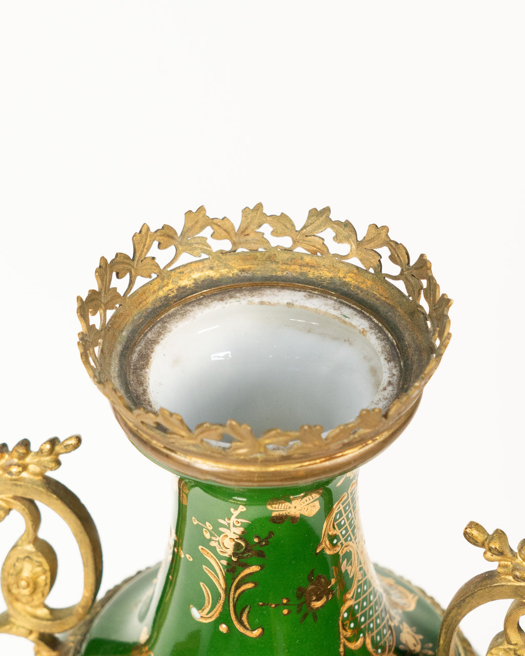 Decorative French porcelain and bronze vase
