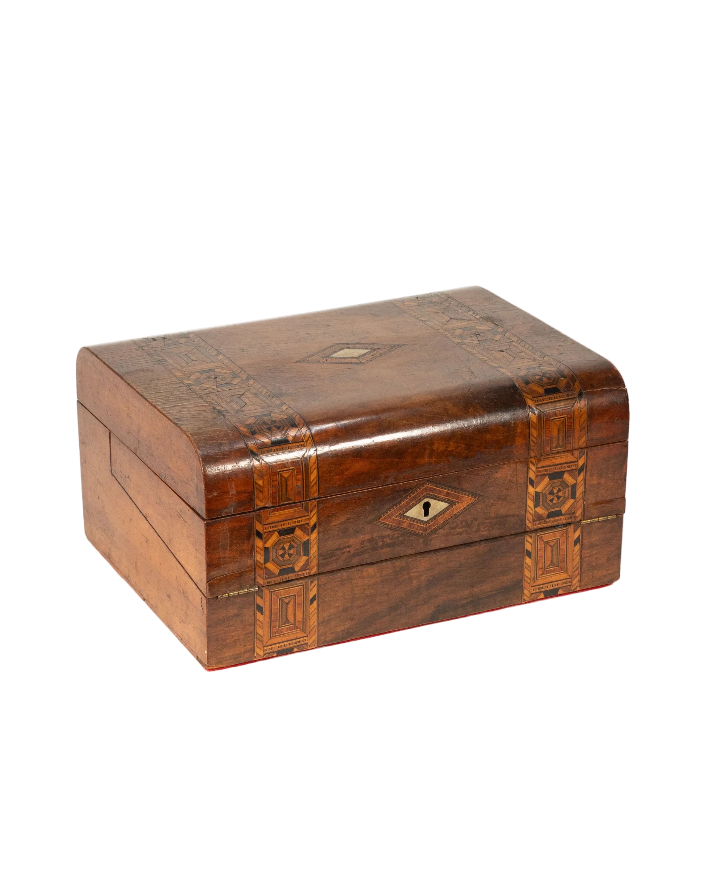 Marquetry sewing box and writing desk