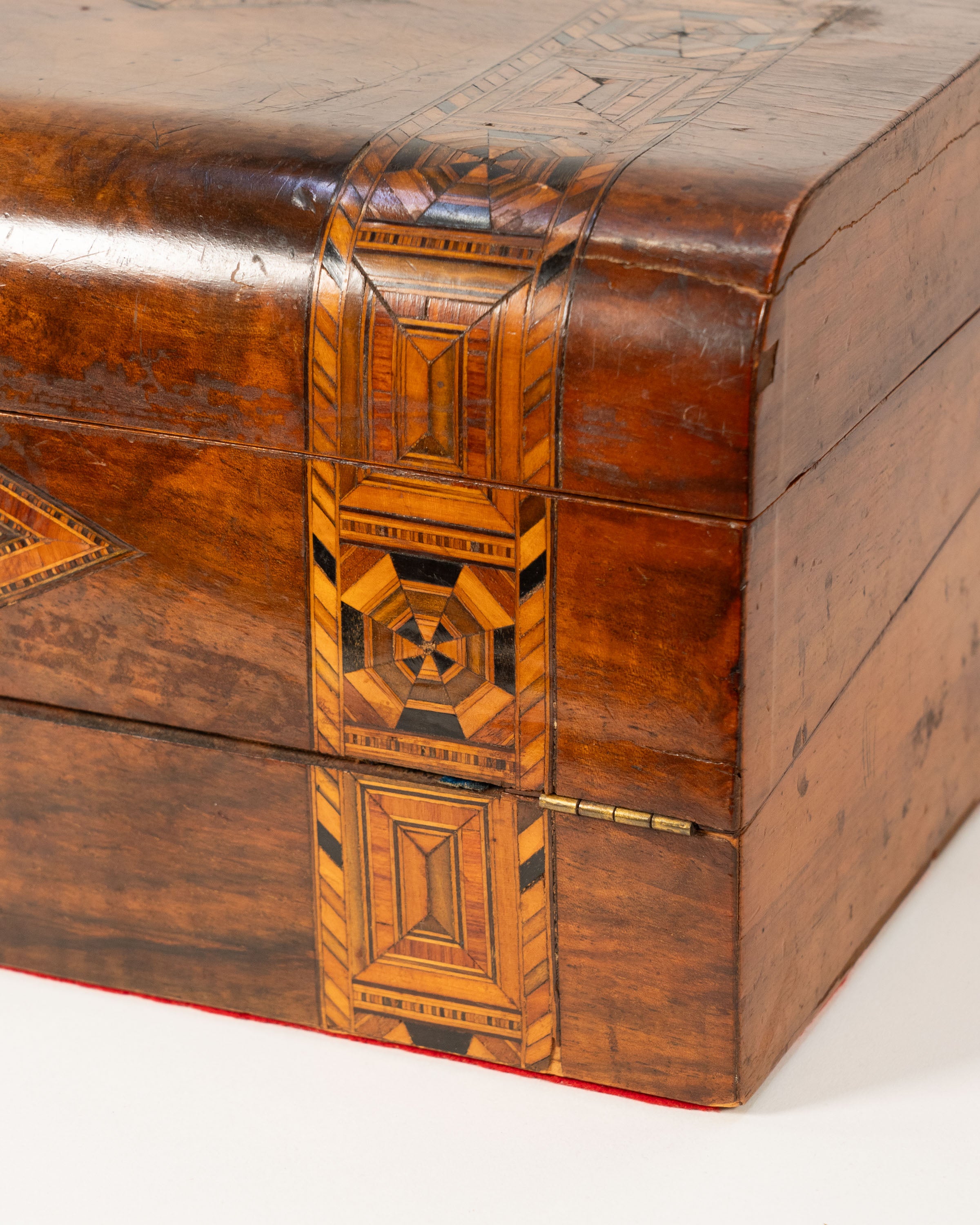 Marquetry sewing box and writing desk