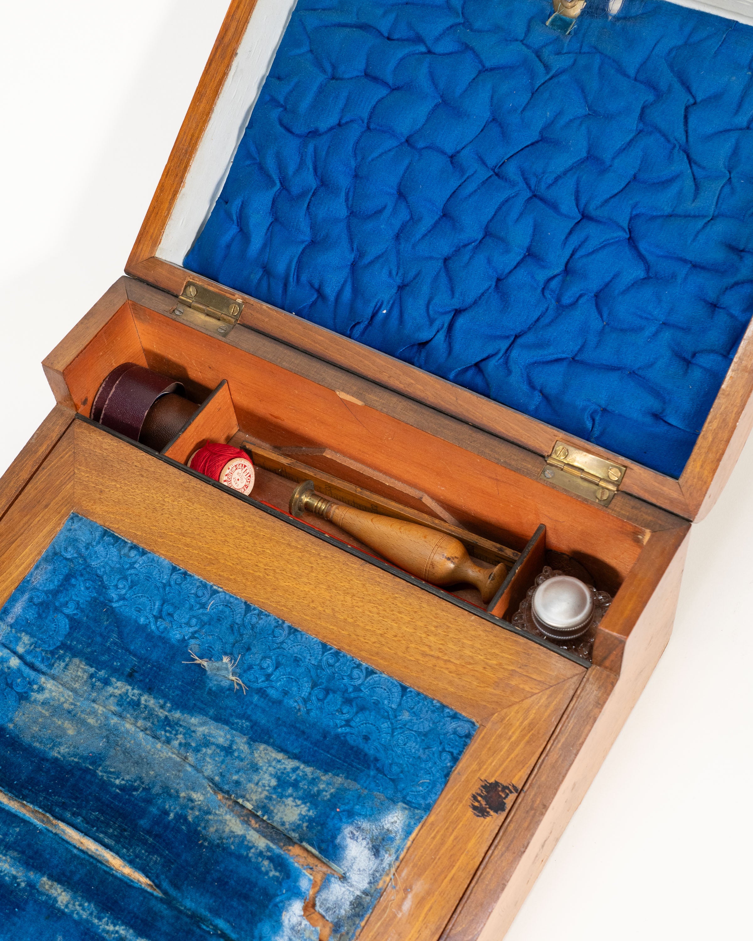 Marquetry sewing box and writing desk