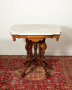 Table console de style Eastlake en noyer et marbre - vers 1890