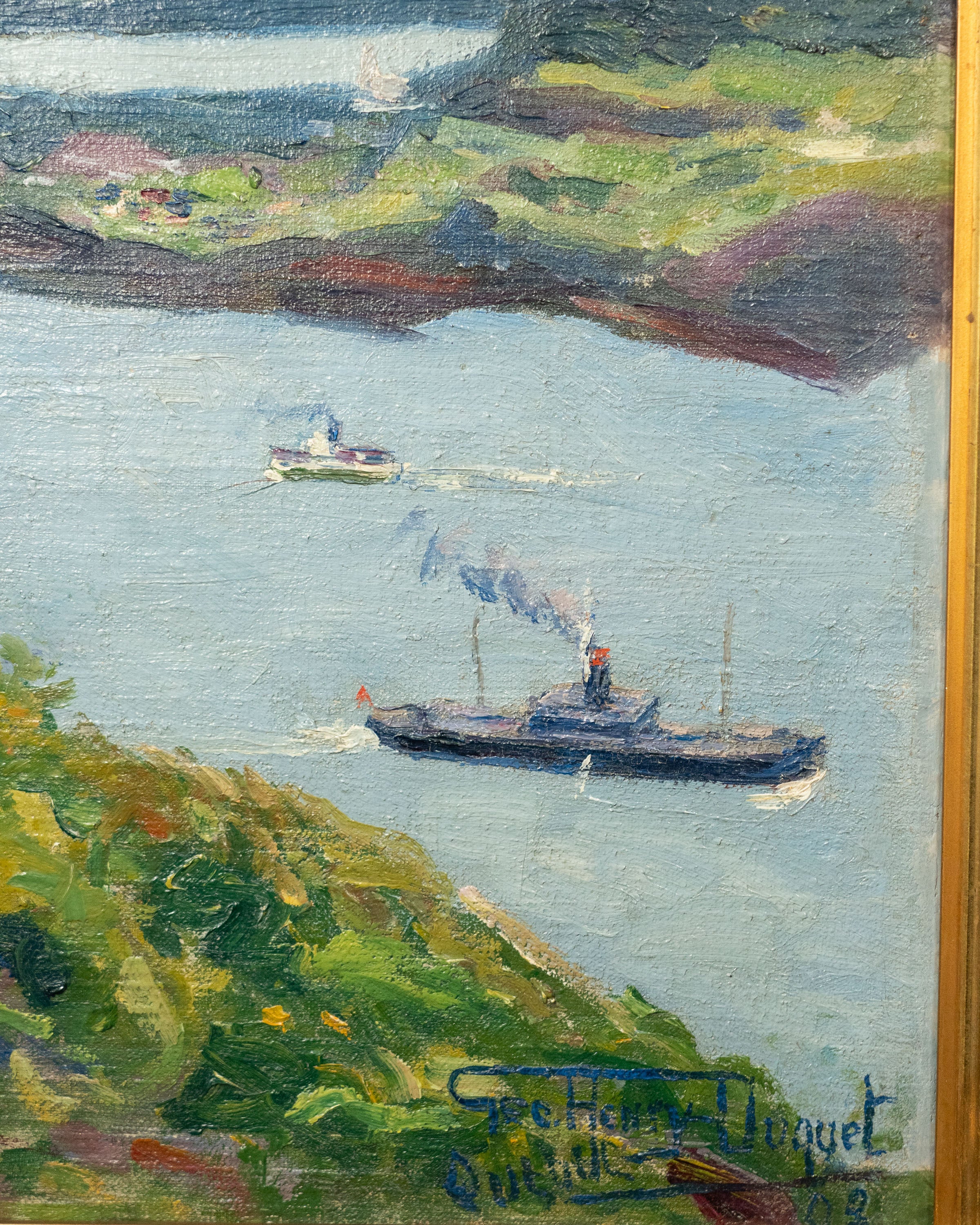 Saint Lawrence River Quebec 1909 - Oil by Georges-Henri Duquet